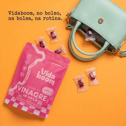 Goma de Vinagre de Maçã (200mg de Cromo e 600mg de Vinagre de Maçã por dia)- PAGUE 2 LEVE 3!