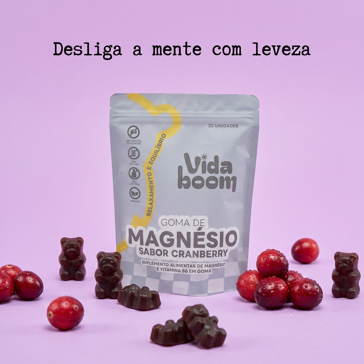 Goma de Magnésio (60 mg de Mg por goma)- Desligar a mente nunca foi tão gostoso