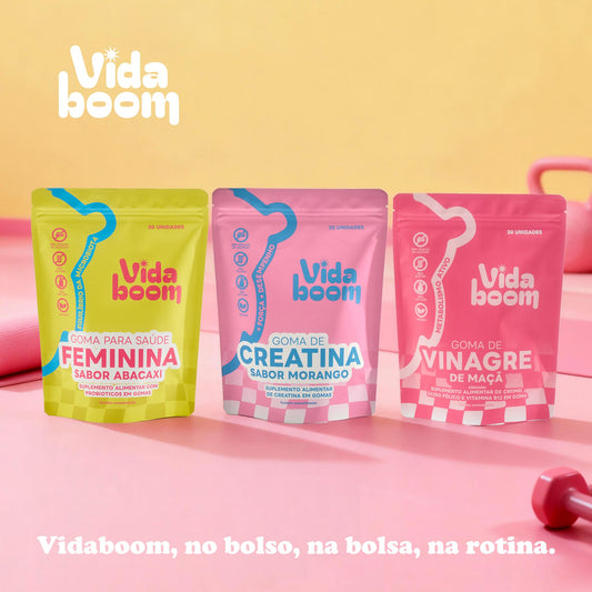 Kit Fit Feminino (1 Goma de Creatina + 1 Goma para Saúde Feminina + 1 Goma de Vinagre de Maçã)