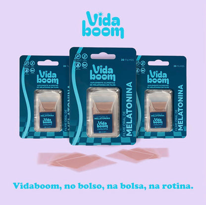 Kit com 3 embalagens de filme oral de melatonina Vidaboom